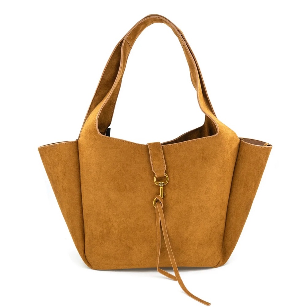 Elegant Tan Suede Tote Bag